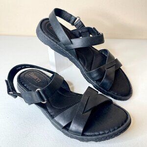 Born Black Leather Strappy Sandals Size 9